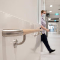 Acrovyn Wooden Handrail - Concord Hospital Australia