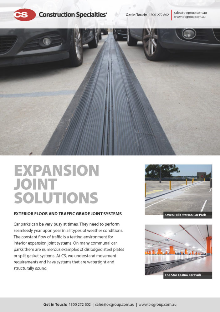 Parking Garage Expansion Joint Systems CS Allway®